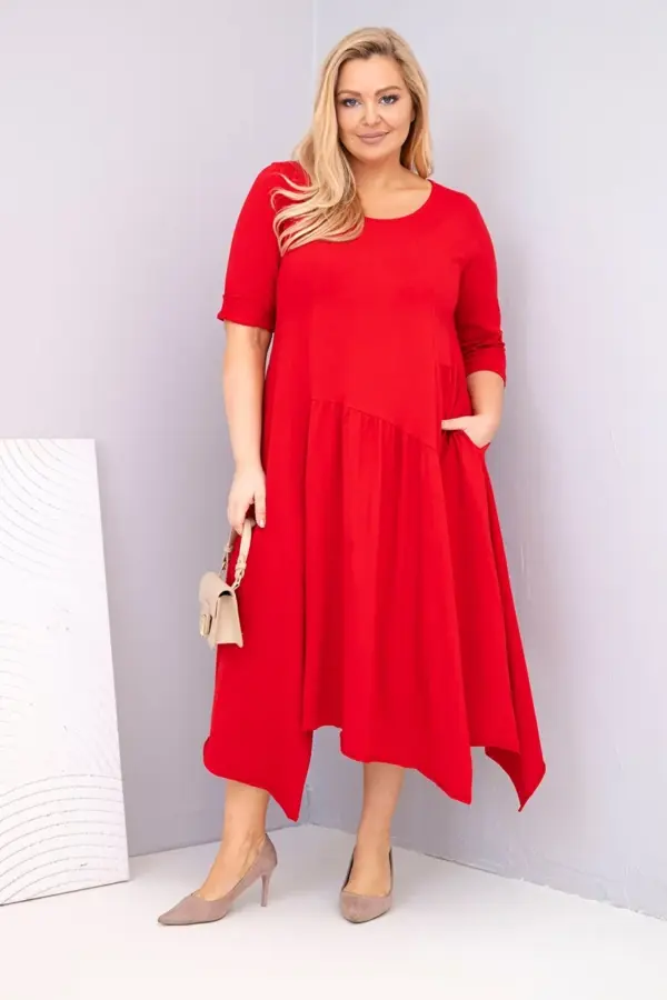 Plus size šaty Eliana – Červená