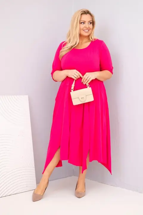 Plus size šaty Eliana – Fuchsie