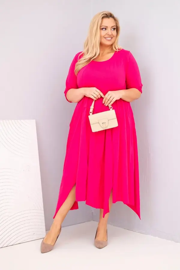 Plus size šaty Eliana – Fuchsie