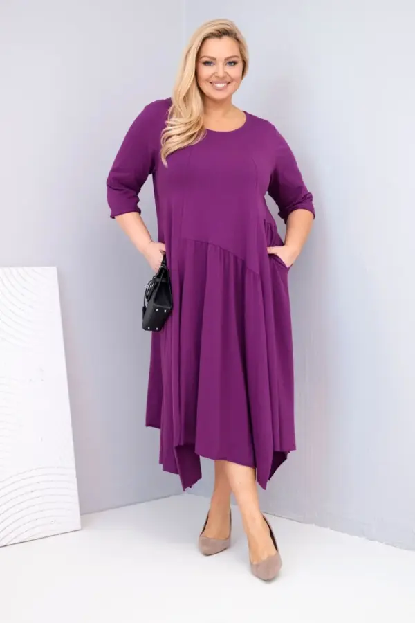 Plus size šaty Eliana – Tmavě fialová