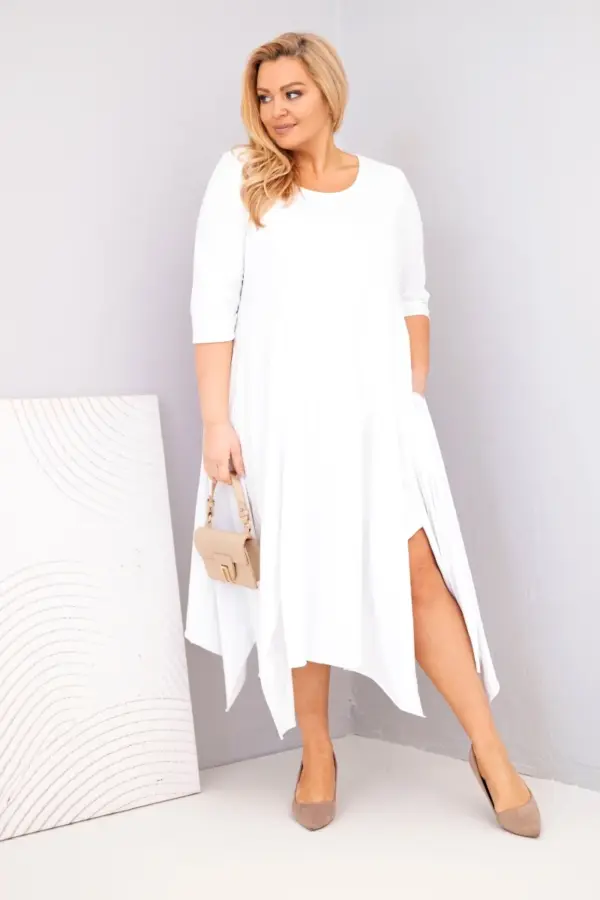 Plus size šaty Eliana – Bílá