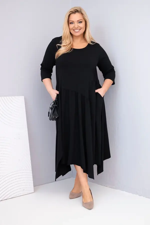 Plus size šaty Eliana – Černá