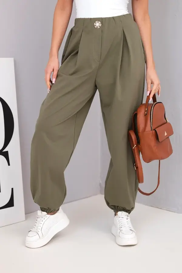 Bavlněné kalhoty Karin – Khaki