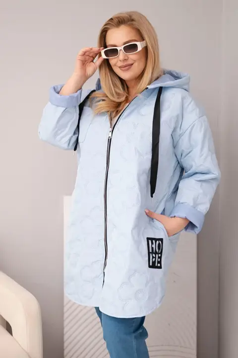 Plus size bunda Kathleen – Modrý