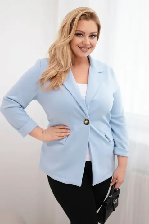 Plus size sako Nicole – Modrý