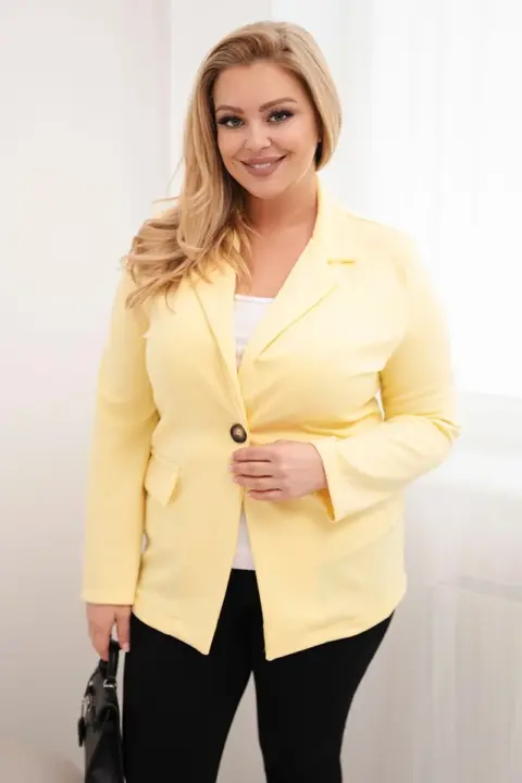 Plus size sako Nicole – Žlutý