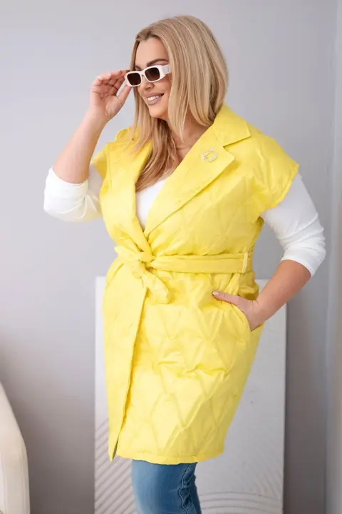 Plus size vesta Nataša – Žlutý