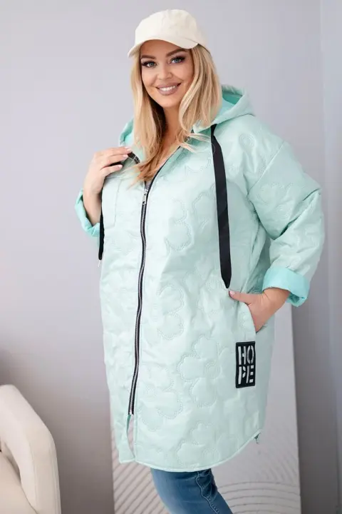 Plus size bunda Kathleen – Světle mátová