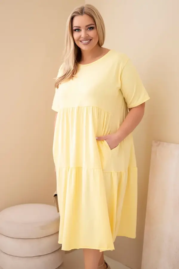 Plus size šaty Inga – Žlutý