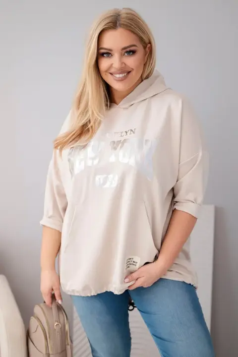 Plus size mikina Lena – Béžová