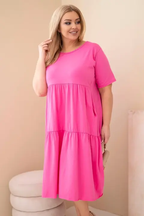 Plus size šaty Inga – Růžová