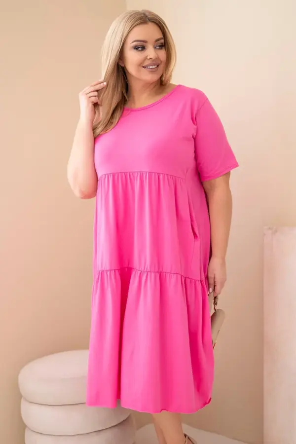 Plus size šaty Inga – Růžová
