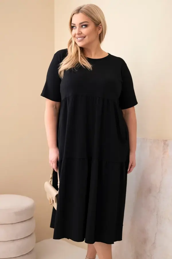 Plus size šaty Inga – Černá