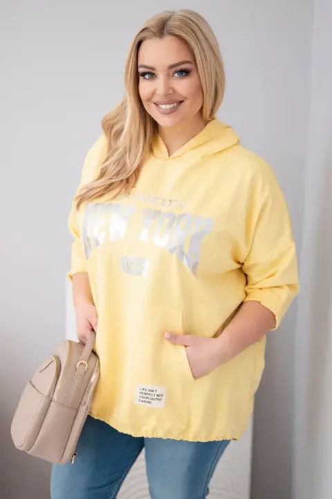 Plus size mikina Lena – Žlutý