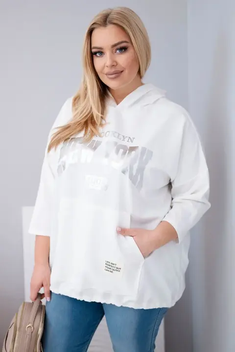 Plus size mikina Lena – Bílá
