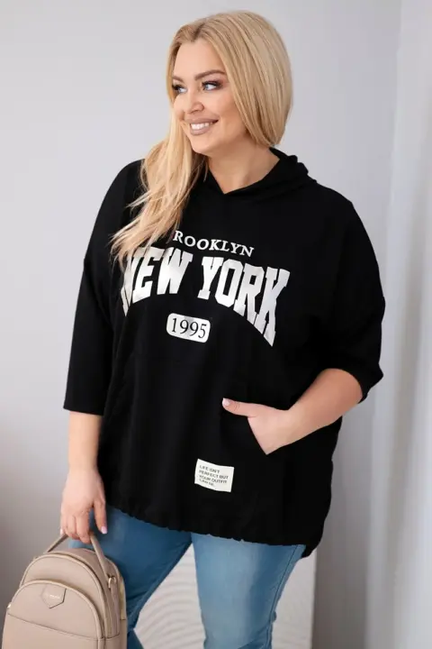 Plus size mikina Lena – Černá