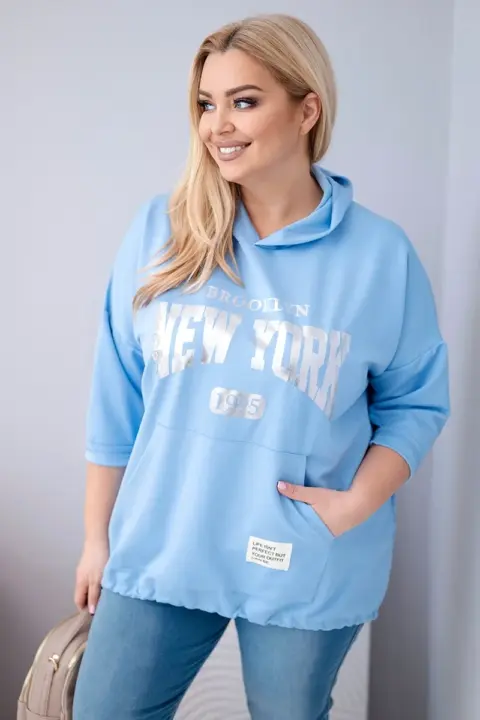 Plus size mikina Lena – Modrý