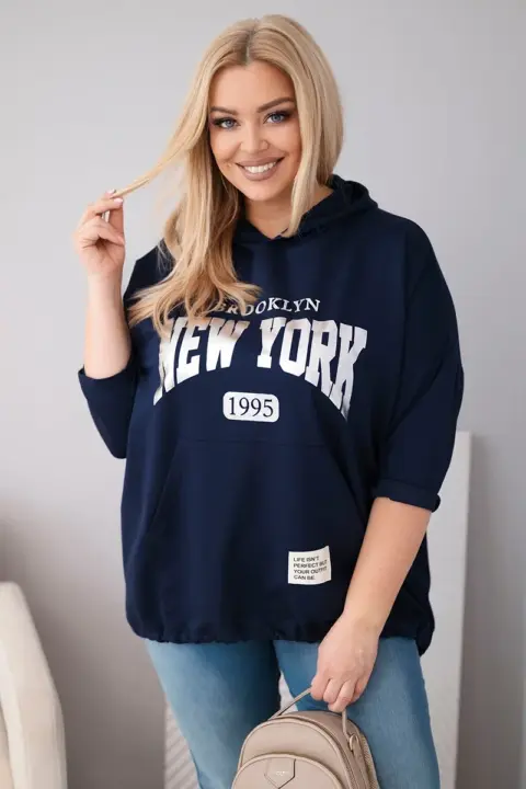 Plus size mikina Lena – Námořnická modř