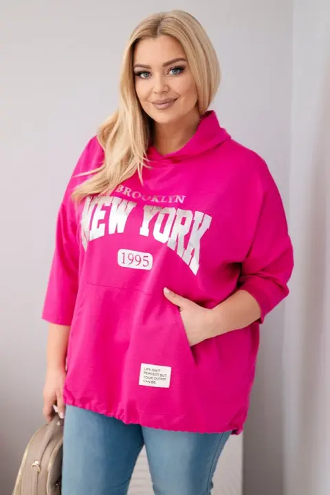 Plus size mikina Lena – Fuchsie