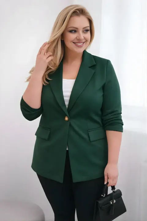 Plus size sako Nicole – Tmavě zelená