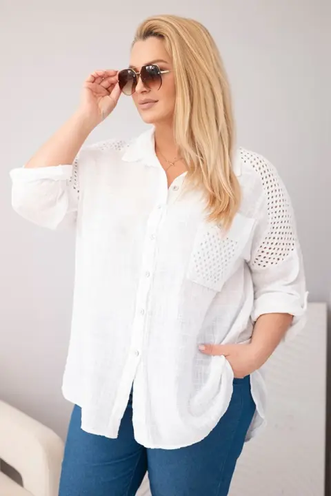 Plus size košile Lidia – Bílá