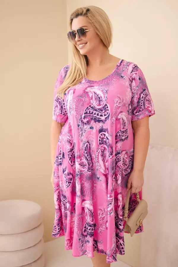 Plus size šaty Ioana – Růžová