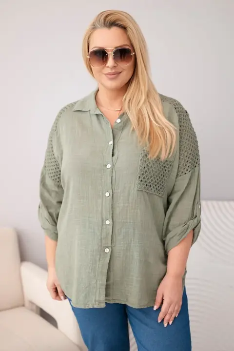 Plus size košile Lidia – Khaki