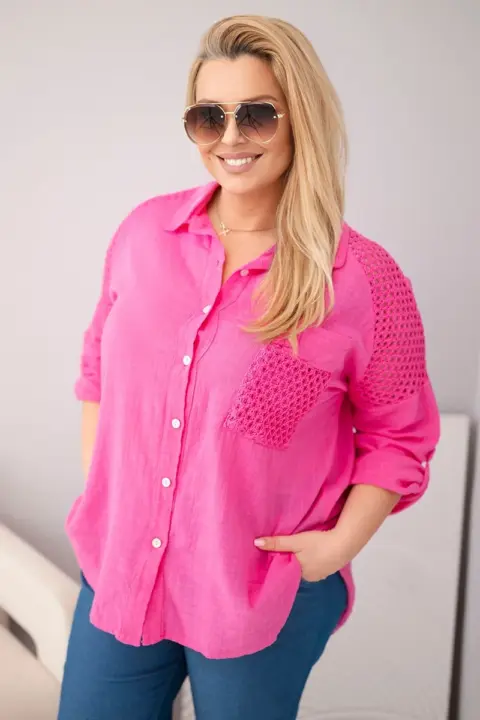 Plus size košile Lidia – Růžová