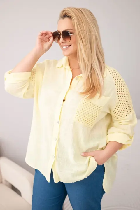 Plus size košile Lidia – Žlutý