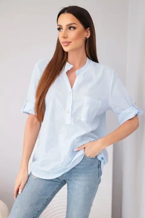 Košilová halenka Milena – Modrý