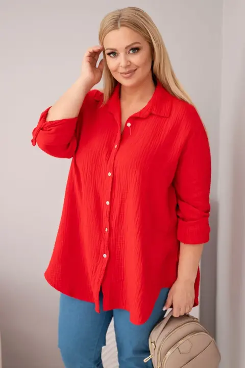 Plus size košile Angelika – Jasny Bordowy