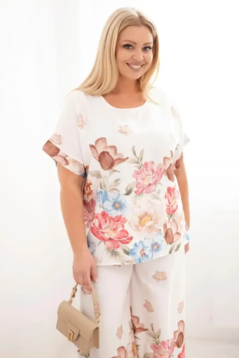 Plus size komplet Margarita – Ecru