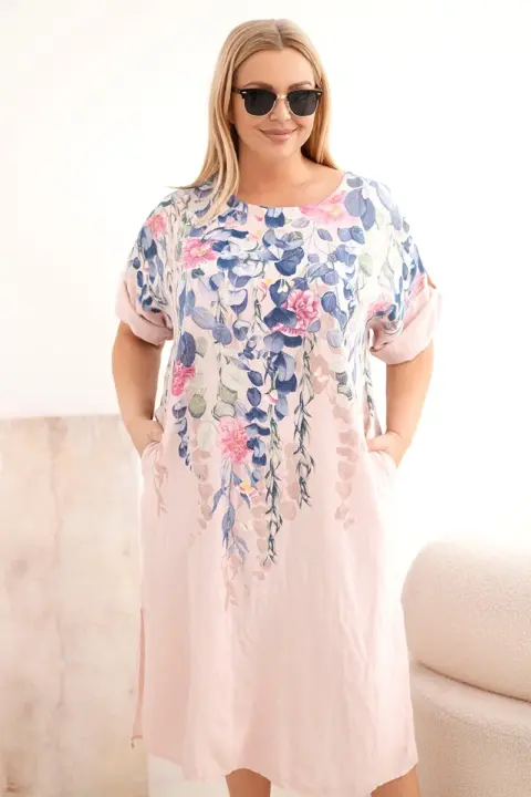 Plus size šaty Martina – Pudrově růžová