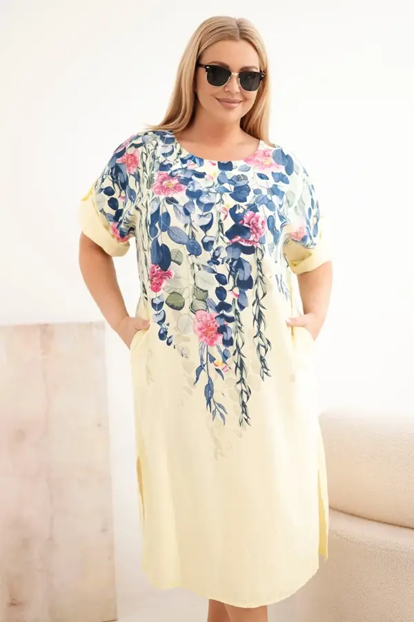 Plus size šaty Martina – Žlutý