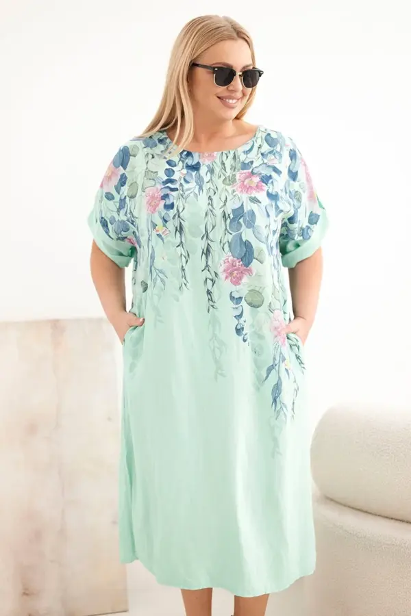 Plus size šaty Martina – Mátový