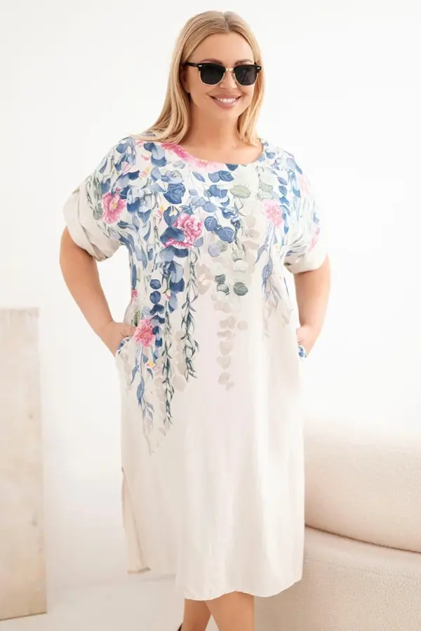 Plus size šaty Martina – Béžová