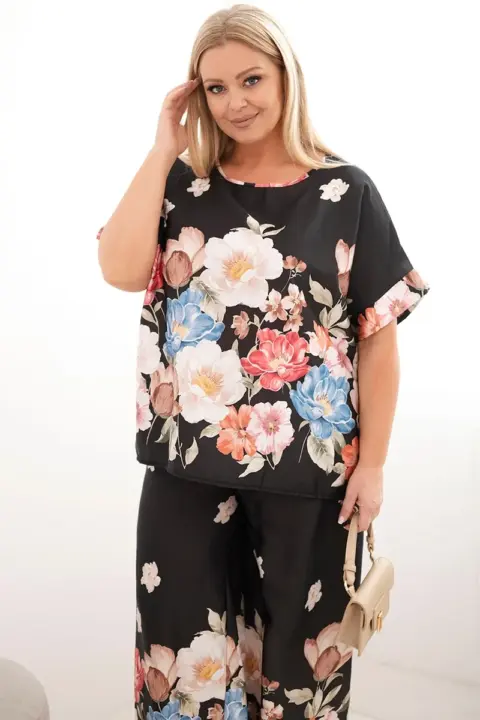 Plus size komplet Margarita – Černá
