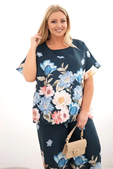 Plus size komplet Margarita – Námořnická modř