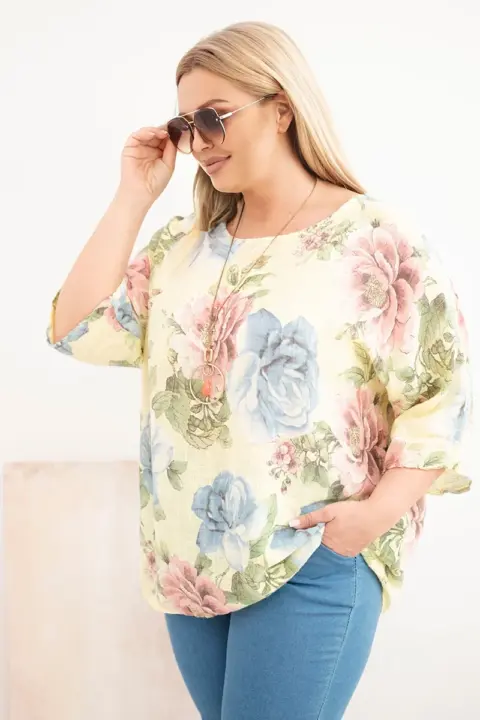 Plus size halenka Suzana – Žlutý