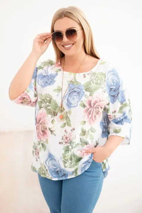 Plus size halenka Suzana – Bílá