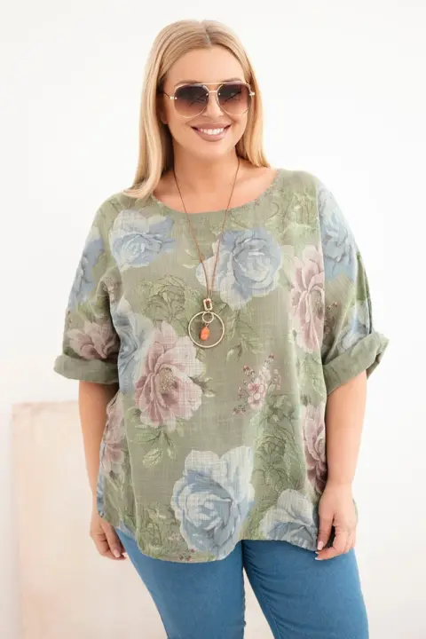 Plus size halenka Suzana – Khaki