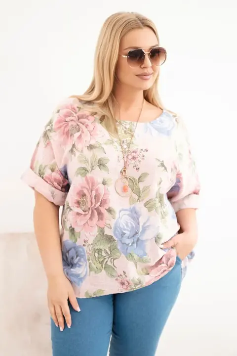 Plus size halenka Suzana – Pudrově růžová