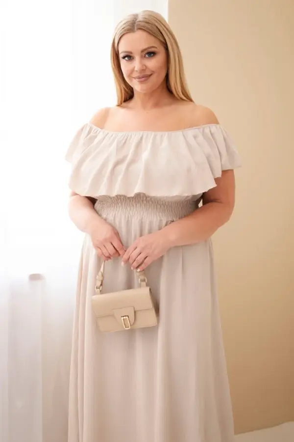 Plus size šaty Mariam – Béžová