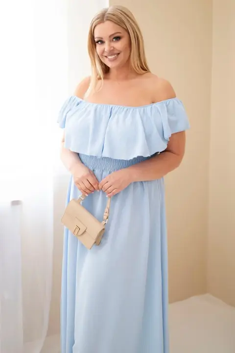 Plus size šaty Mariam – Modrý