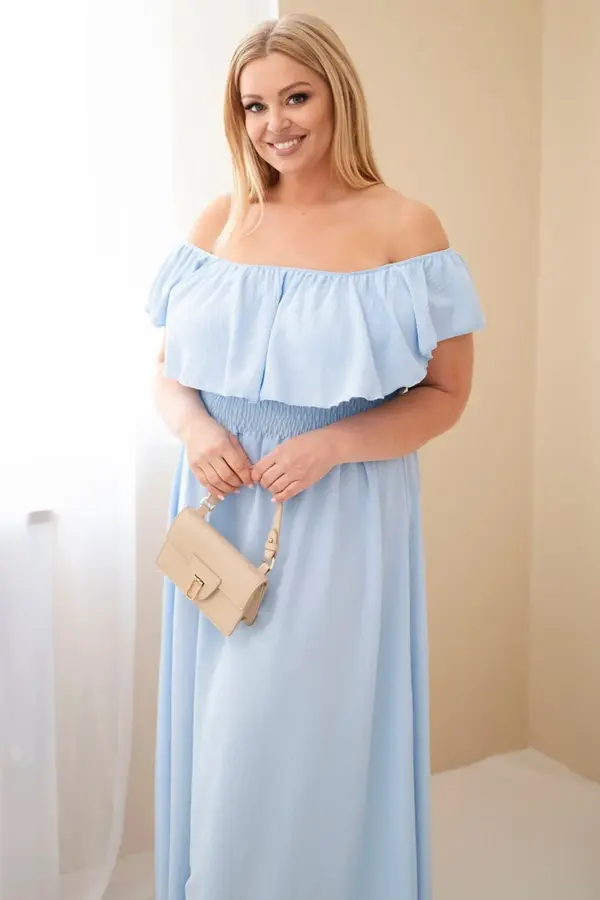 Plus size šaty Mariam – Modrý