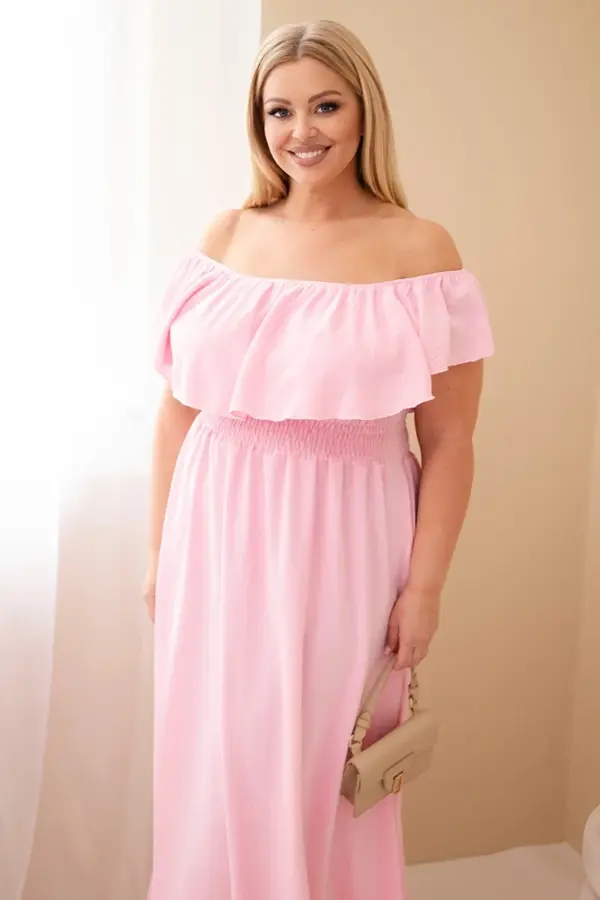Plus size šaty Mariam – Bonbónová růžová