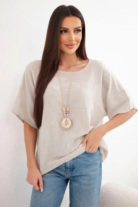 Oversize halenka Isabella – Béžová