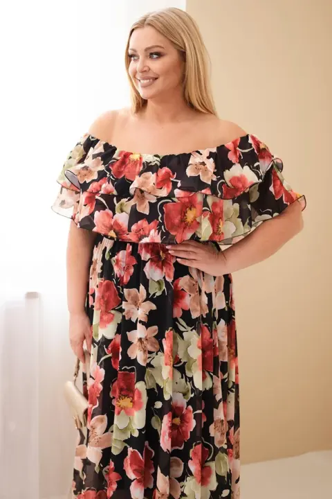 Plus size šaty Astrid – Černá