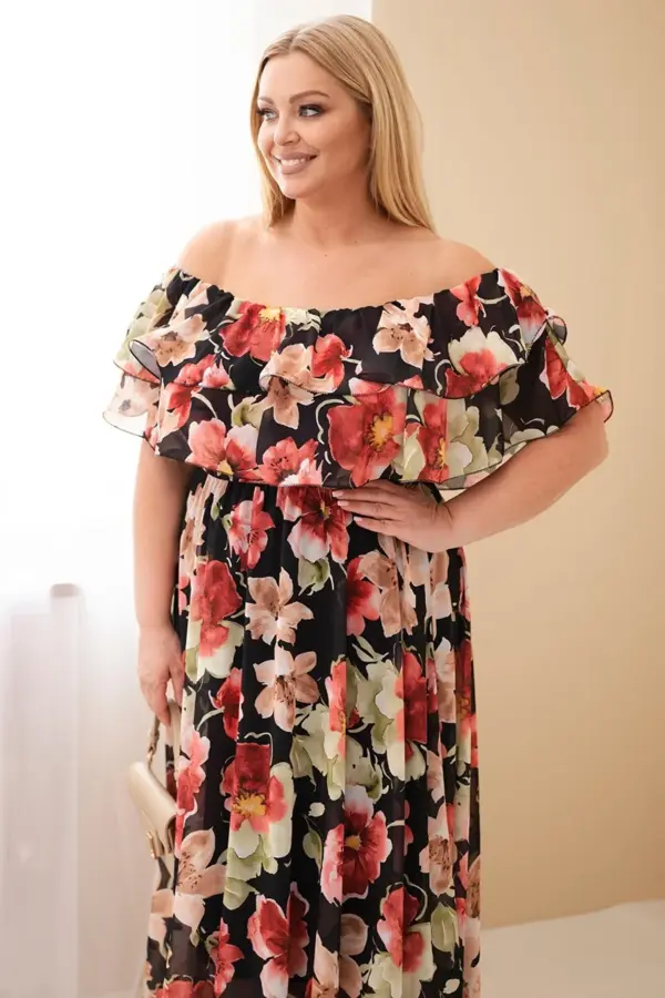 Plus size šaty Astrid – Černá