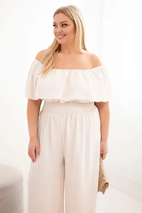 Plus size overal Josephine – Béžová